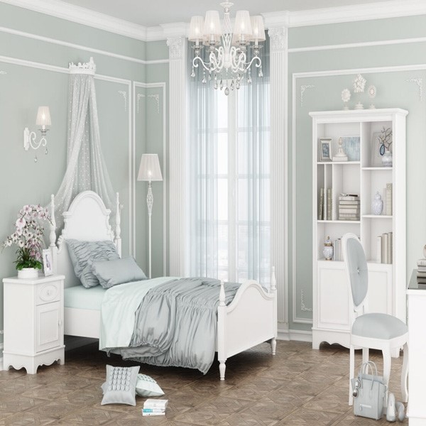 تخت خواب چوبی سفید رنگ