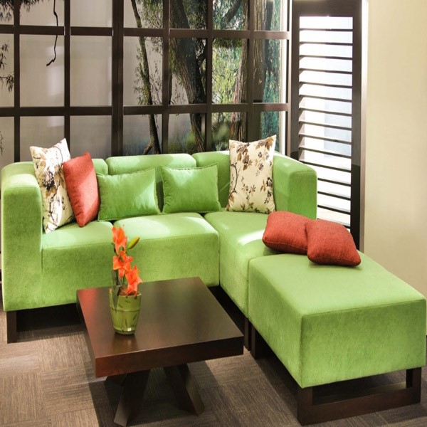 مبل مدولار ال به رنگ سبز و مناسب برای خانه و ادارات