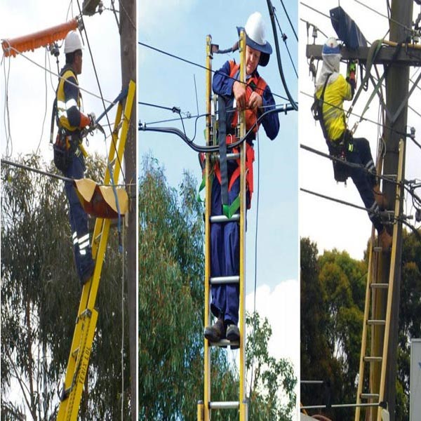 سه عدد نردبان مخابراتی-سه نفر در حال انجام انجار