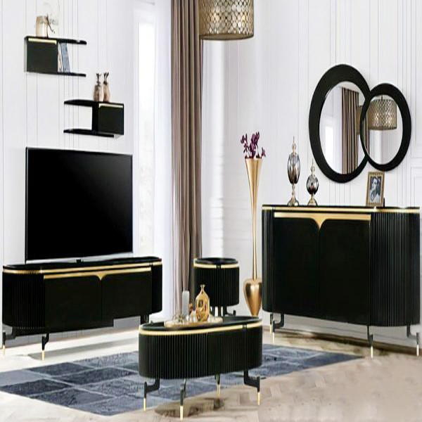 آیینه و کنسول به رنگ مشکی