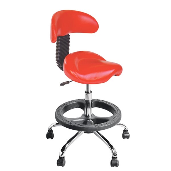 صندلی دنداپزشکی قرمز- رکابدار