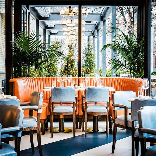 صندلی رستورانی-درختچه های سبز