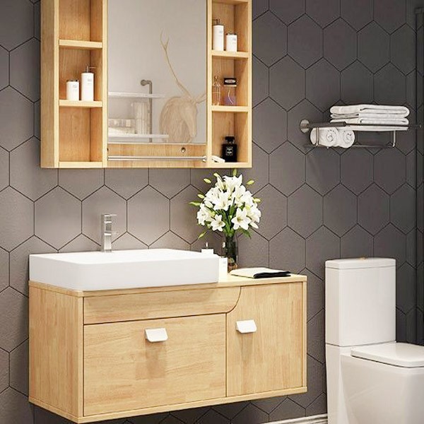 ست آینه روشویی چوبی- گلدان