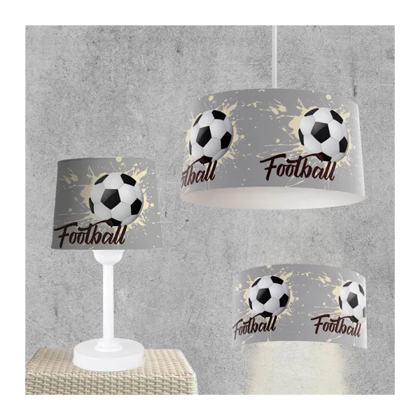 آباژور و لوستر کودک با تم فوتبالی و رنگ طوسی