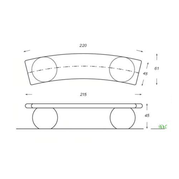 نیمکت قوسی دورا با پایه گوی مدل BW112