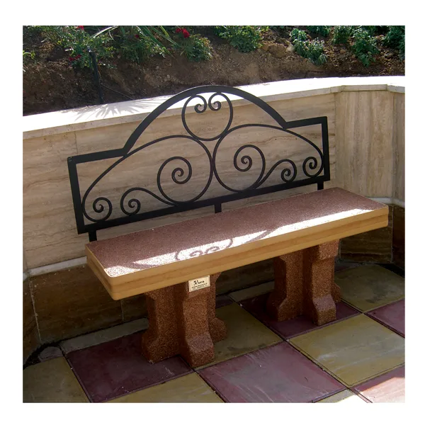 نیمکت تخت کلاسیک دورا حاشیه چوب با پشتی فرفورژه مدل Bwf113