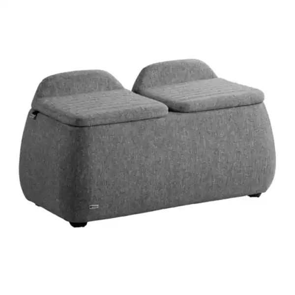 مبل اداری دو نفره با روکش پارچه طوسی