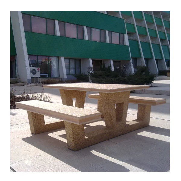 میز و نیمکت یکپارچه دورا حاشیه چوب مدل TB204