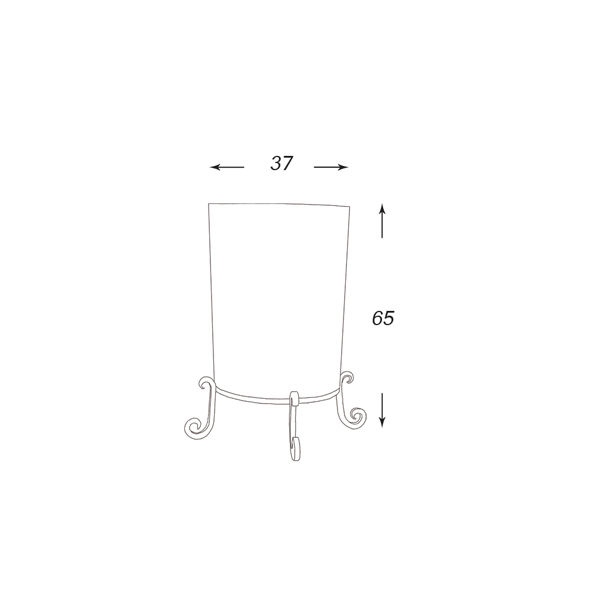 سطل زباله استوانه ای دورا با پایه فرفورژه مدل T601