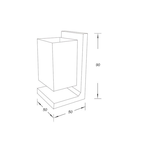 سطل زباله فلزی دورا با پایه بتنی مدل T605