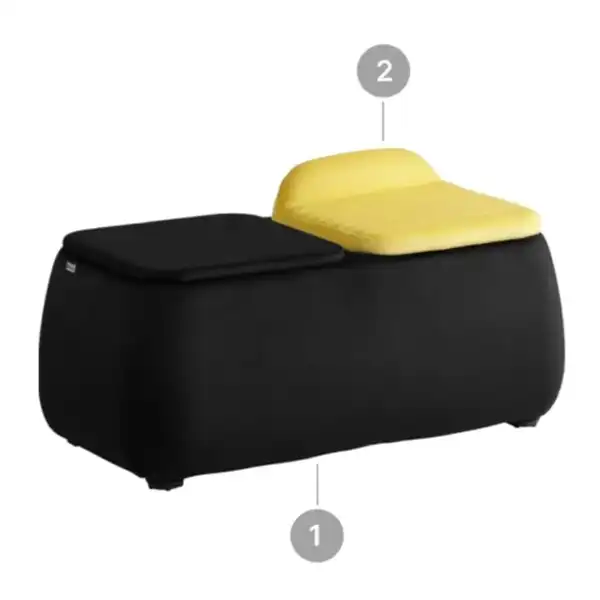 مبل اداری یک نفره با روکش دو رنگ زرد و مشکی