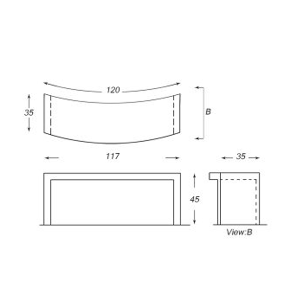 نیمکت دورا با قوس ملایم و پایه رگلاژ شونده مدل BR109
