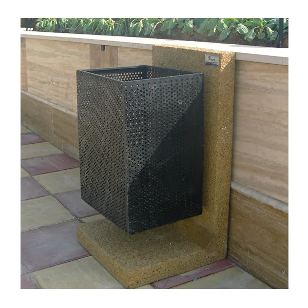 سطل زباله فلزی دورا با پایه بتنی مدل T605