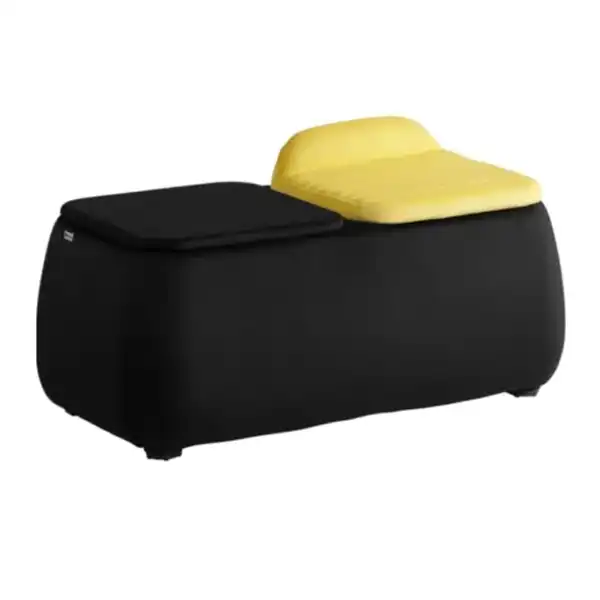 مبل اداری یک نفره با روکش دو رنگ زرد و مشکی