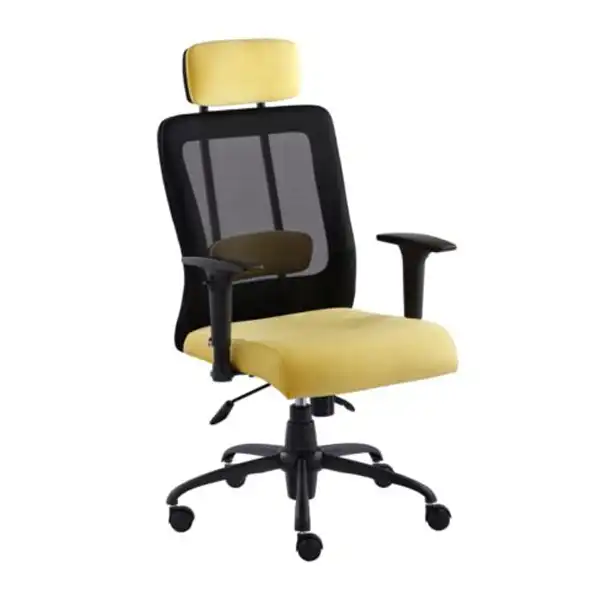 صندلی مدیریتی با تکیه گاه توری و دارای قابلیت تنظیم دسته و ارتفاع