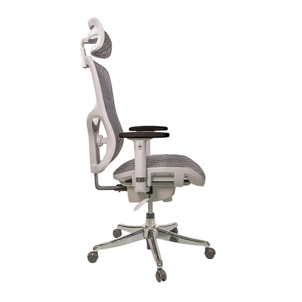 صندلی پشت توری از نمای بغل رنگ طوسی