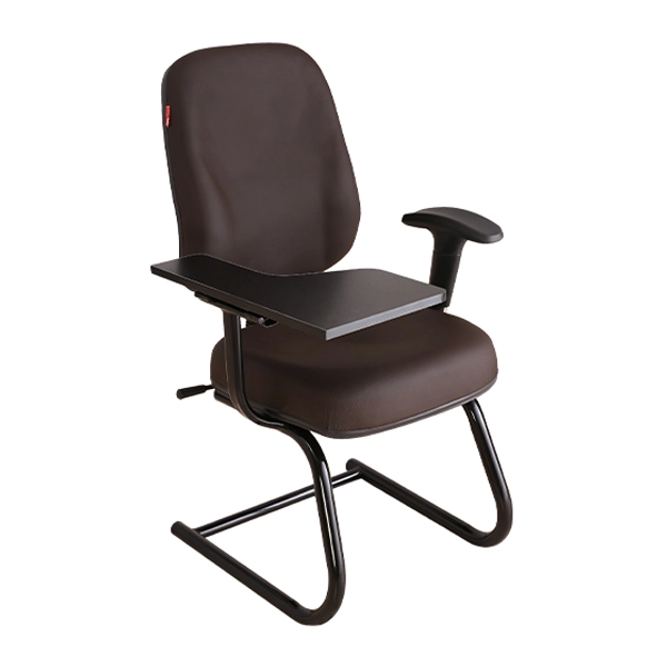 صندلی کنفرانسی مشکی با دسته تحریر دار و پایه ثابت