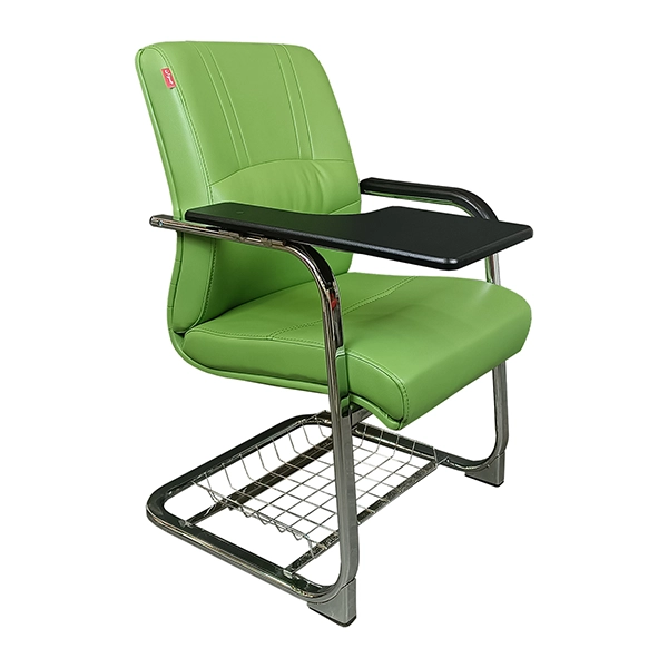 صندلی دسته تحریر دار سبز با سبد زیر صندلی