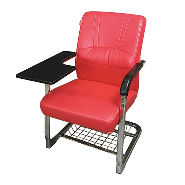 صندلی دسته تحریر دار قرمز با سبد زیر صندلی