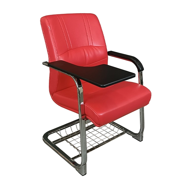 صندلی دسته تحریر دار قرمز با سبد زیر صندلی