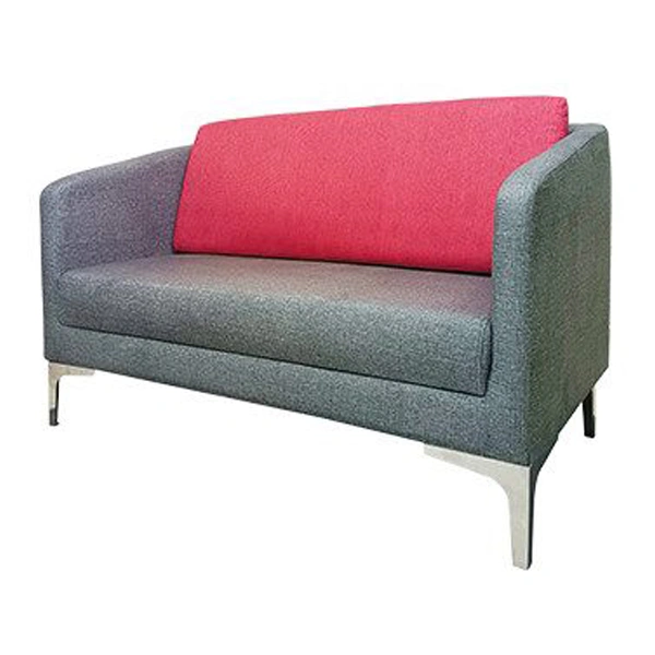 مبل اداری دو نفره با روکش پارچه ای طوسی و قرمز