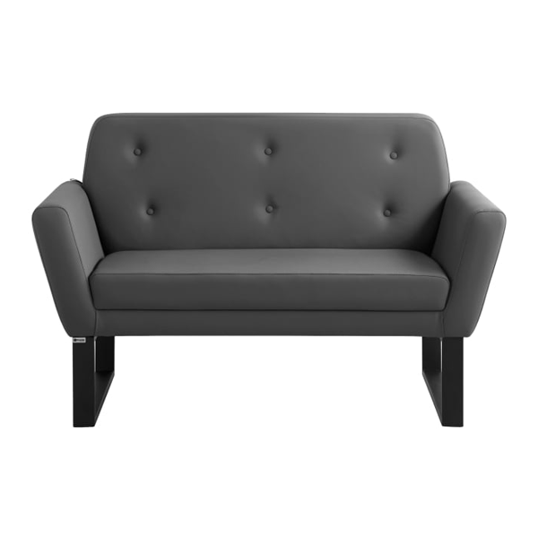 مبل اداری دو نفره با روکش طوسی و پایه فلزی