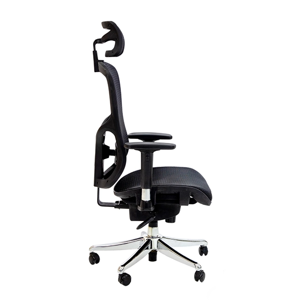 صندلی پشت توری رنگ مشکی پایه کروم