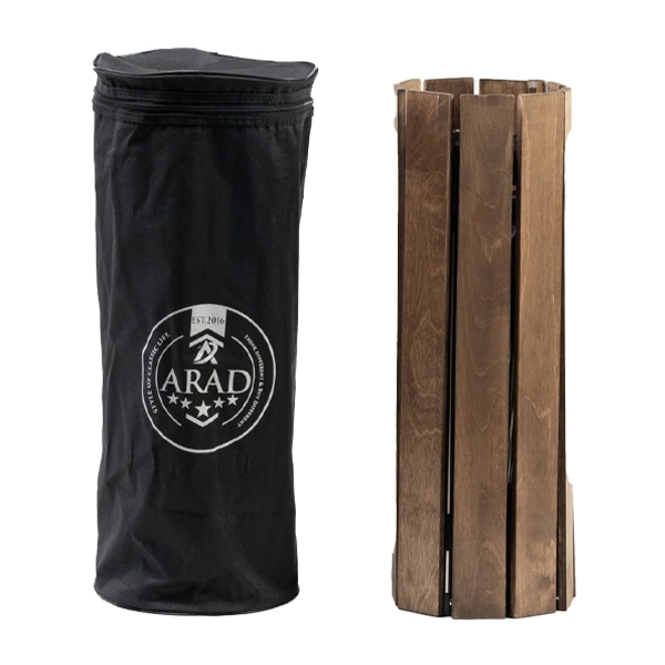 میز تاشو دوطبقه چوبی کوچک چشمه نور مدل آراد C102D