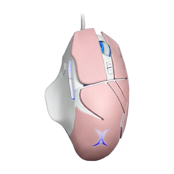 ماوس گیمینگ فاکس ایکس ری صورتی با طراحی ارگونومیک و دکمه شلیک